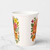 Fall Pumpkin Floral Bless This Home Thanksgiving Papieren Bekers (Rechts)