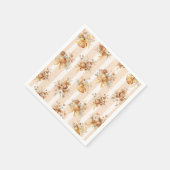 Fall Pumpkin Floral Bow Baby Shower Napkins Servet (Hoek)