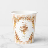 Fall Pumpkin Floral Bow Baby Shower  Papieren Bekers (Achterkant)