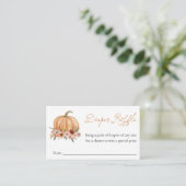Fall Pumpkin Floral Diaper Raffle Ticket Informatiekaartje (Staand voorkant)