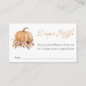 Fall Pumpkin Floral Diaper Raffle Ticket Informatiekaartje (Voorkant)