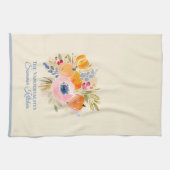 Fall Pumpkin & Floral Watercolor Theedoek (Horizontaal)