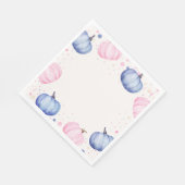 Fall Pumpkin Gender Reveal Napkins Pink Blue Servet (Hoek)