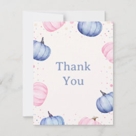 Fall Pumpkin Gender Reveal Thank You Card Bedankkaart