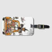 Fall Pumpkin Patch Truck with bats scarecrow bird Bagagelabel (Voorkant (horizontaal))