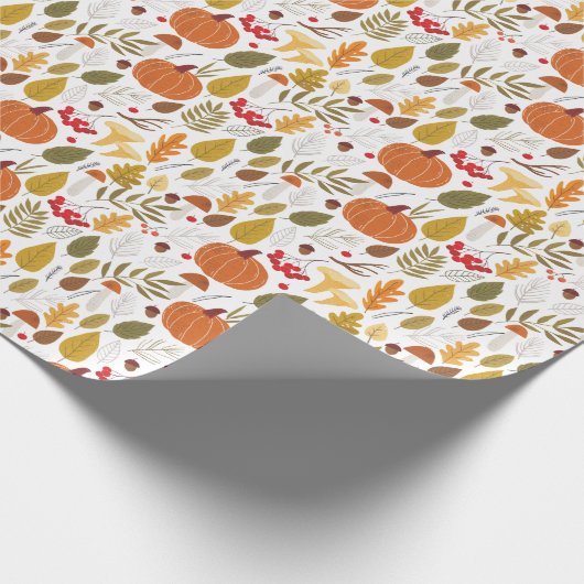 Fall Pumpkin Pattern Cadeaupapier (Hoek)