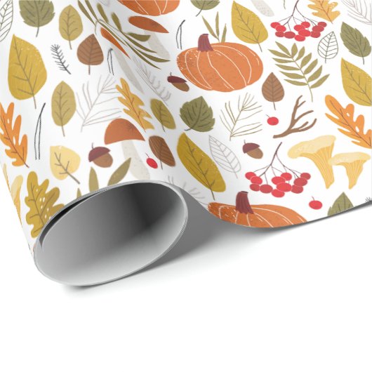 Fall Pumpkin Pattern Cadeaupapier (Rol Hoek)