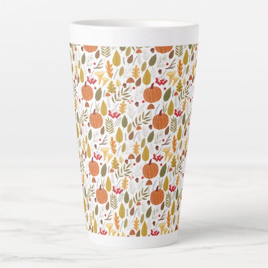 Fall Pumpkin Pattern Latte Mok (Voorkant)
