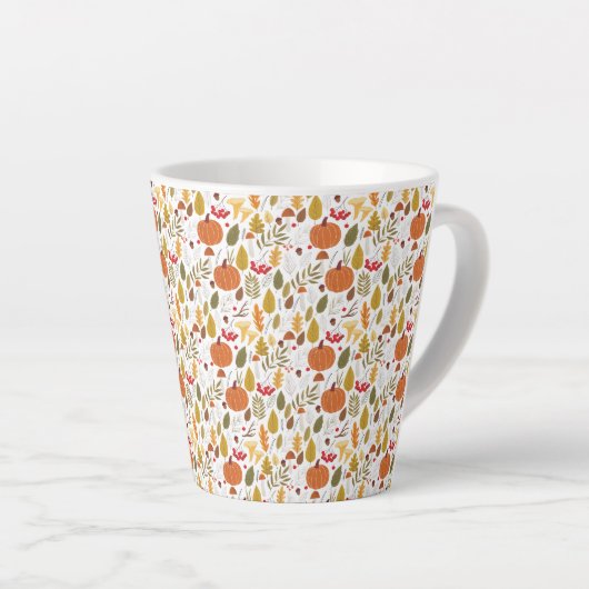 Fall Pumpkin Pattern Latte Mok (Rechterhoek)