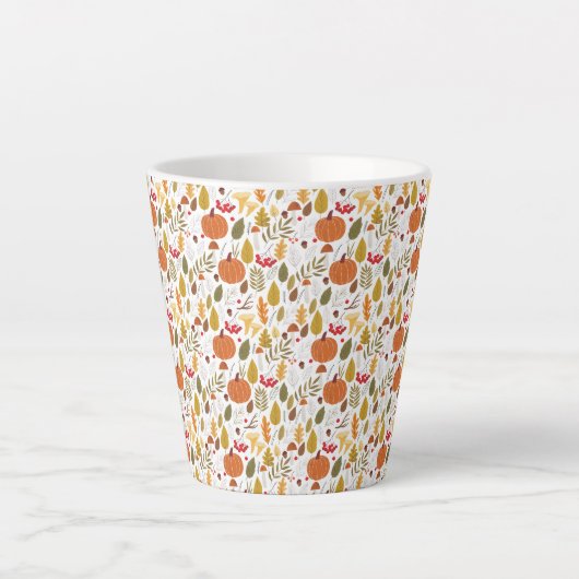 Fall Pumpkin Pattern Latte Mok (Voorkant)