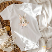 Fall Pumpkin Rabbit Floral Baby Bodysuit