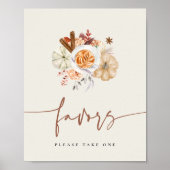 Fall Pumpkin Spice Baby Shower Favors Sign Poster (Voorkant)