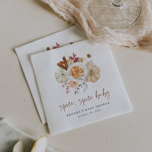 Fall Pumpkin Spice Baby Shower Servet