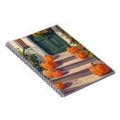 Fall Pumpkin Stoop | Autumn Thanksgiving Painted Notitieboek (Rechterzijde)