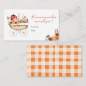 Fall Pumpkin Stroller Baby Shower How Many Candies Informatiekaartje (Voorkant / Achterkant)