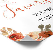 Fall Pumpkin Stroller Floral Baby Shower Favors Poster (Hoek)