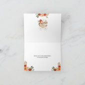 Fall Pumpkin Stroller Floral Baby Shower Folded Bedankkaart (Binnen)