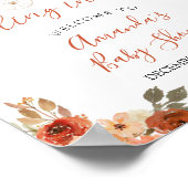 Fall Pumpkin Stroller Floral Baby Shower Welcome Poster (Hoek)