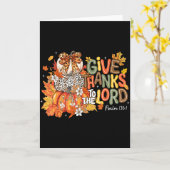 Fall Pumpkin Thanksgiving Christian Give Thanks To Kaart (Gele Bloem)