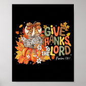 Fall Pumpkin Thanksgiving Christian Give Thanks To Poster (Voorkant)