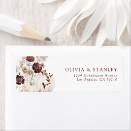 Fall Pumpkin Wildflower Etiket