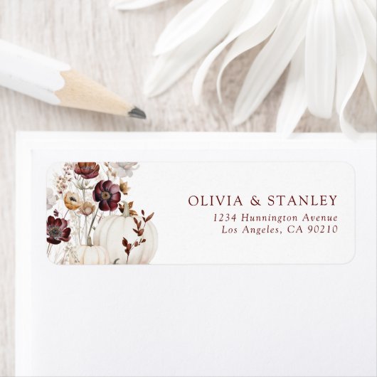 Fall Pumpkin Wildflower Etiket (Insitu)