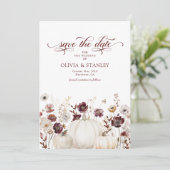 Fall Pumpkin Wildflowers Wedding Save the Date (Staand voorkant)