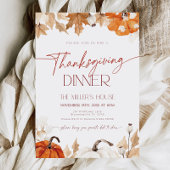 Fall Pumpkins and Leaves Thanksgiving Dinner  Kaart