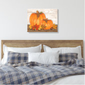 Fall Pumpkins Wrapped Canvas (Insitu (Slaapkamer))
