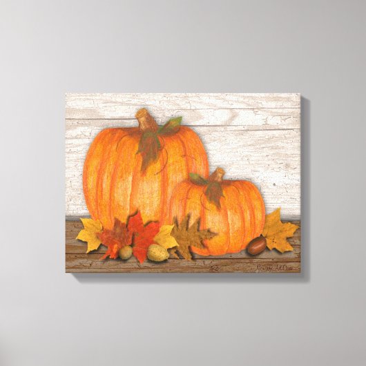 Fall Pumpkins Wrapped Canvas (Voorkant)
