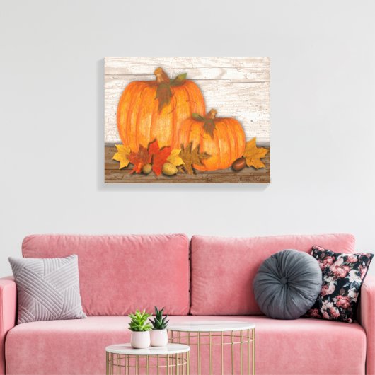 Fall Pumpkins Wrapped Canvas (Insitu (Woonkamer))