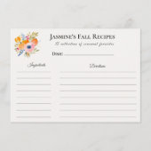 Fall Recipe Card – Autumn Kitchen Stationery Aankondiging (Voorkant)