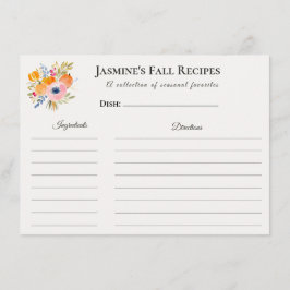 Fall Recipe Card – Autumn Kitchen Stationery Aankondiging