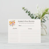Fall Recipe Card – Autumn Kitchen Stationery Aankondiging (Staand voorkant)