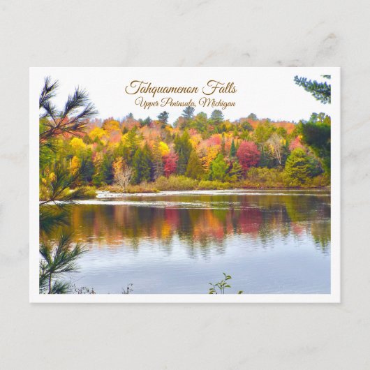"FALL REFLECTIONS AT TAHQUAMENON FALLS, MICHIGAN BRIEFKAART (Voorkant)