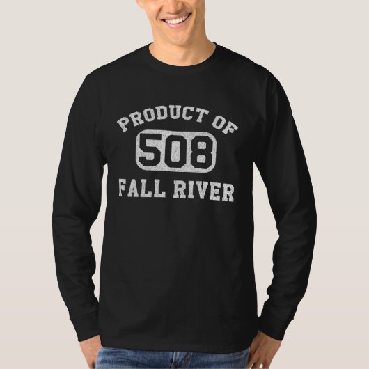 Fall River Massachusetts Antiek Retro Gebiedcode T-shirt (Voorkant)