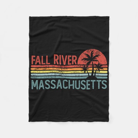 Fall River Massachusetts Grappige Usa Stad Trip Th Fleece Deken (Voorkant)