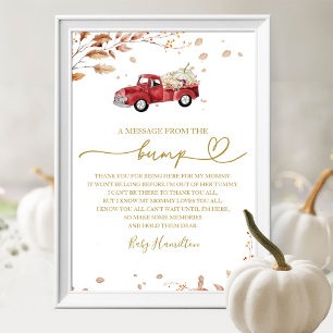 Fall Rood Truck Bericht Van De Bump Baby Bord Poster
