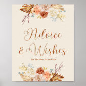 Fall Rustic Advice and Wishes For Newlyweds Poster (Voorkant)