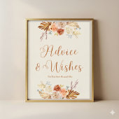 Fall Rustic Advice and Wishes For Newlyweds Poster