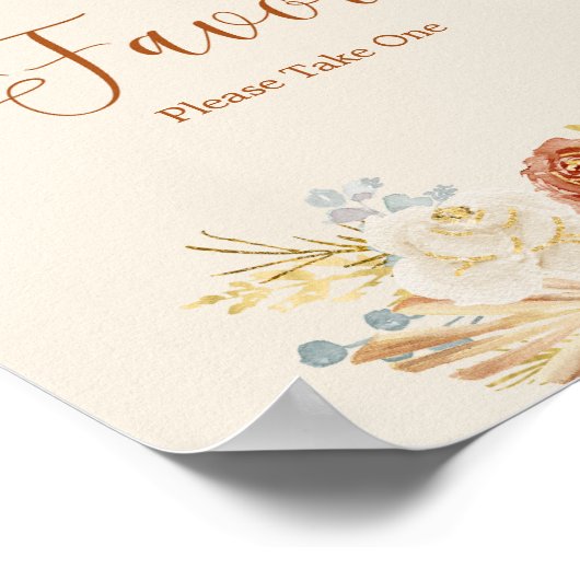 Fall Rustic Favors Please Take One Bridal Shower Poster (Hoek)