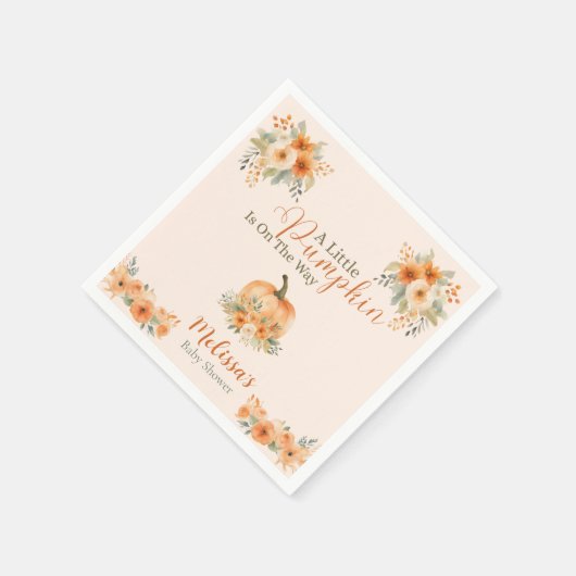 Fall Rustic Orange Pumpkin Baby Shower Servet (Hoek)