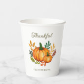 Fall Rustic Pumpkin Thanksgiving Dinner Papieren Bekers (Achterkant)