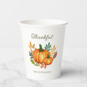 Fall Rustic Pumpkin Thanksgiving Dinner Papieren Bekers (Voorkant)