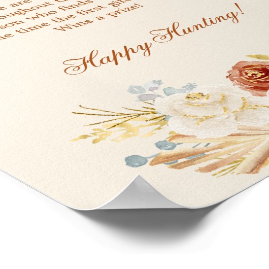 Fall Rustic Ring Hunt Bridal Shower Game Poster (Hoek)