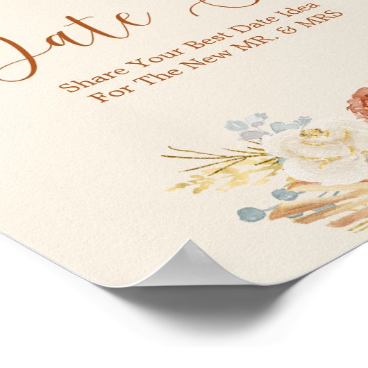 Fall Rustic Terracotta Date Jar Bridal Shower Poster (Hoek)