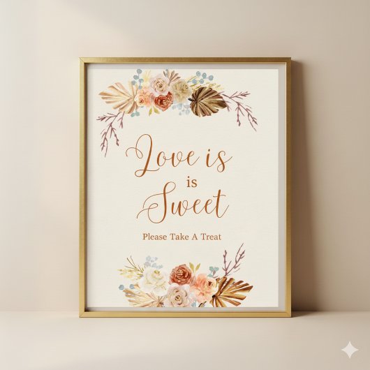 Fall Rustic Terracotta Love is Sweet Take a Treat Poster