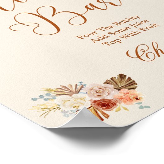 Fall Rustic Terracotta Mimosa Bar Poster (Hoek)