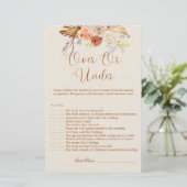 Fall Rustic Terracotta Over or Under Bridal Game (Staand voorkant)