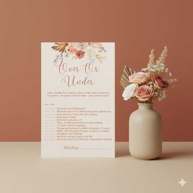 Fall Rustic Terracotta Over or Under Bridal Game (Creator heeft geüpload)